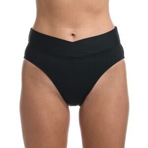 LA BLANCA Island Goddess Crossover High Waist Bottom - Black Sz 12 (New)